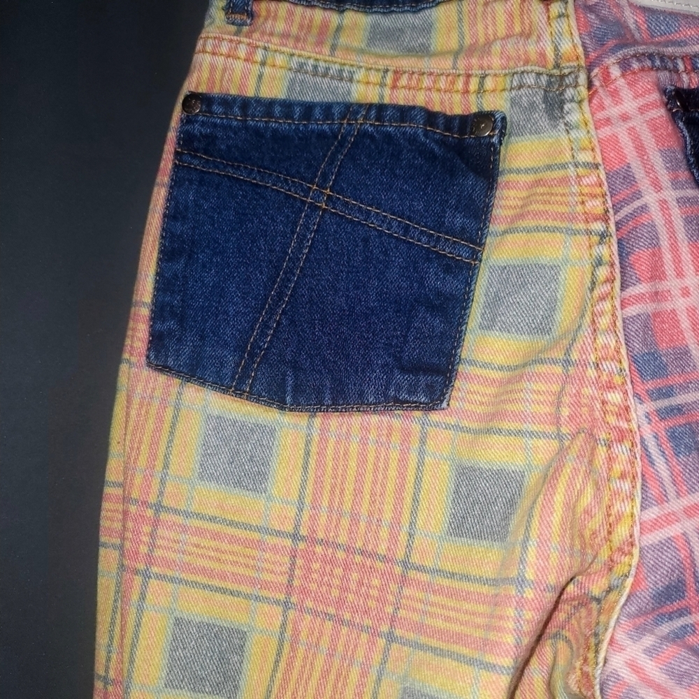 The Ragged Priest Jeans Plaid Funky Abstract Neon Dollskills Size 26 - Picture 10 of 13